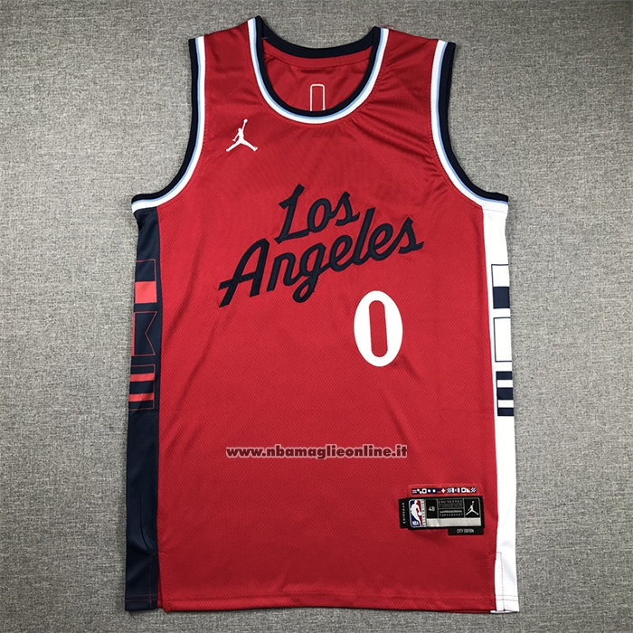 Maglia Los Angeles Clippers Russell Westbrook #0 Statement 2024-25 Rosso